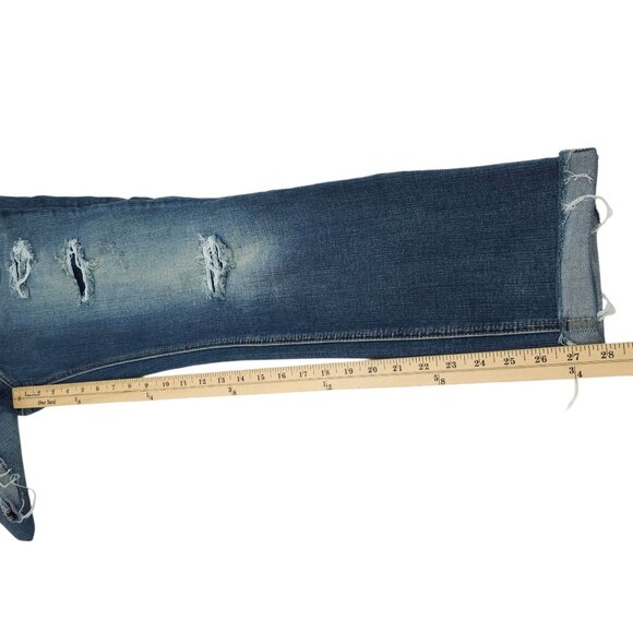 Silver Jeans Beau Denim Distressed Ripped Womens 31x28 Mid Rise Cuffed Hem - Picture 5 of 15